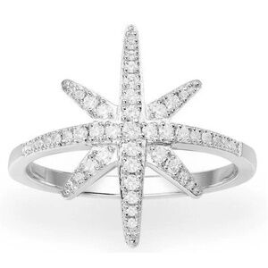 APM Monaco METEORITES Statement Sterling Silver Star Women's Ring - size 6.5